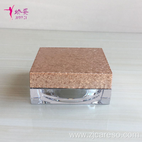 Cosmetic Jar Loose Powder Jar with Electroplated Lid